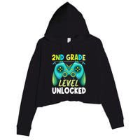 2nd Grade Level Unlocked First Day Back To School Crop Fleece Hoodie