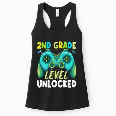 2nd Grade Level Unlocked First Day Back To School Womens Tank Top
