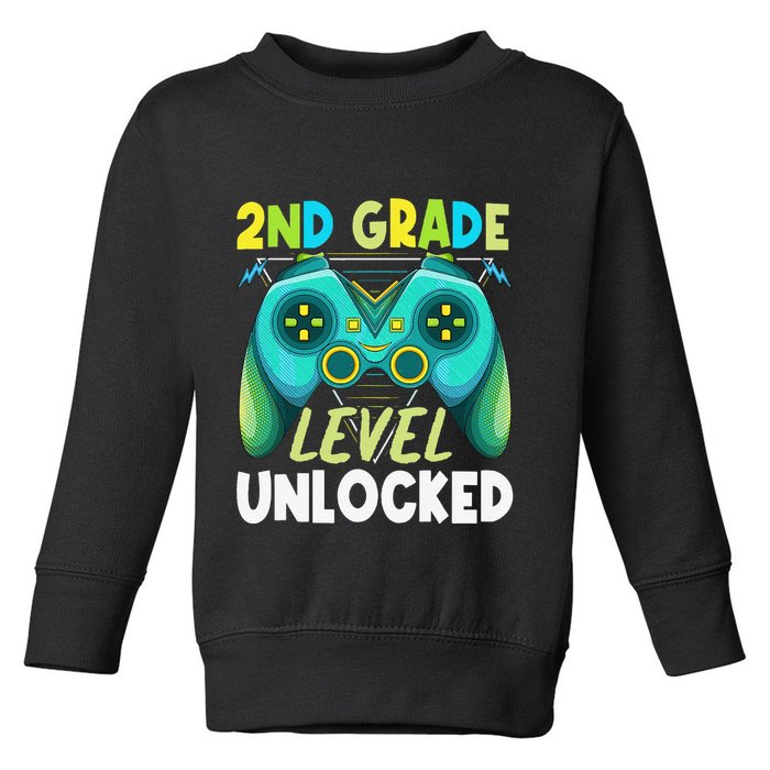 2nd Grade Level Unlocked First Day Back To School Toddler Sweatshirt