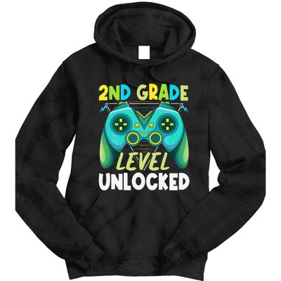 2nd Grade Level Unlocked First Day Back To School Tie Dye Hoodie