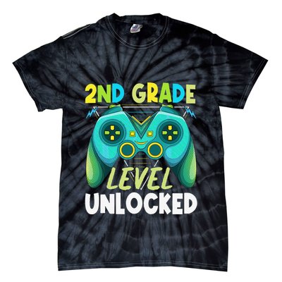 2nd Grade Level Unlocked First Day Back To School Tie-Dye T-Shirt
