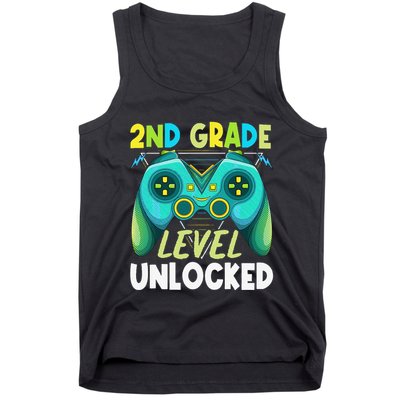2nd Grade Level Unlocked First Day Back To School Tank Top