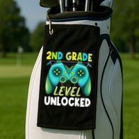 2nd Grade Level Unlocked First Day Back To School Golf Towel
