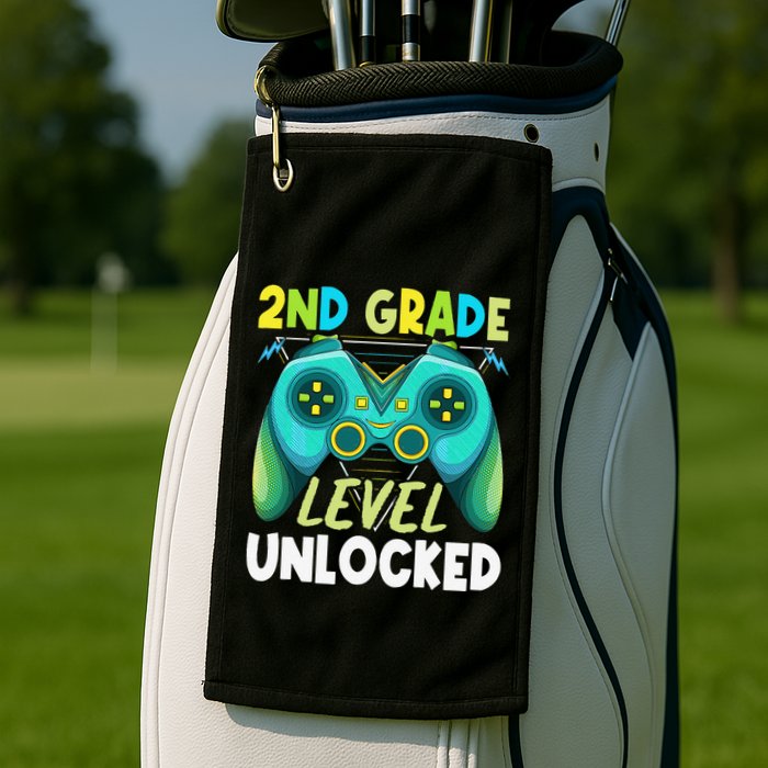 2nd Grade Level Unlocked First Day Back To School Golf Towel