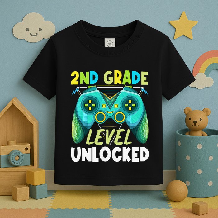 2nd Grade Level Unlocked First Day Back To School Toddler T-Shirt