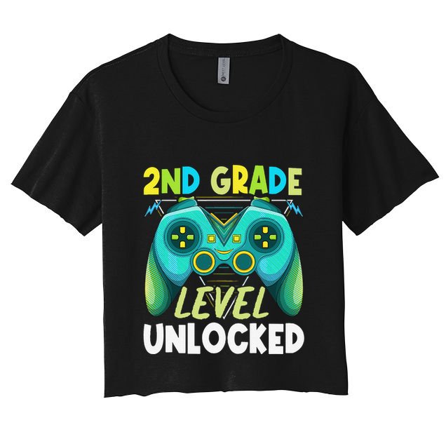 2nd Grade Level Unlocked First Day Back To School Crop Top
