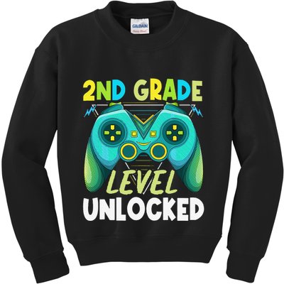 2nd Grade Level Unlocked First Day Back To School Kids Sweatshirt