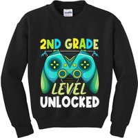 2nd Grade Level Unlocked First Day Back To School Kids Sweatshirt