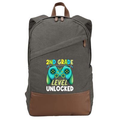 2nd Grade Level Unlocked First Day Back To School Cotton Canvas Backpack