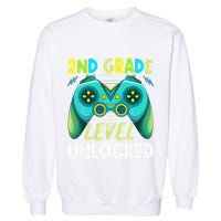 2nd Grade Level Unlocked First Day Back To School Garment-Dyed Sweatshirt