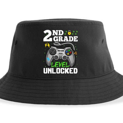2Nd Grade Level Unlocked Video Game Team Second Grade Gift Sustainable Bucket Hat