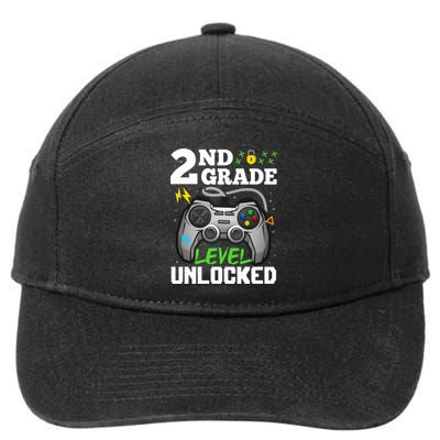 2Nd Grade Level Unlocked Video Game Team Second Grade Gift 7-Panel Snapback Hat