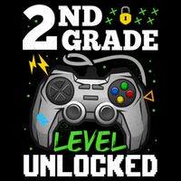2Nd Grade Level Unlocked Video Game Team Second Grade Gift Drawstring Bag