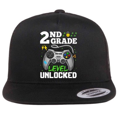 2Nd Grade Level Unlocked Video Game Team Second Grade Gift Flatbill Hat