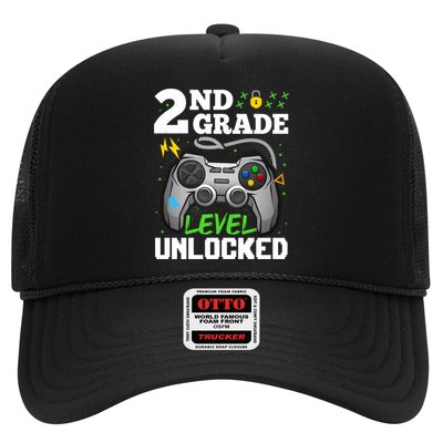 2Nd Grade Level Unlocked Video Game Team Second Grade Gift Trucker Hat