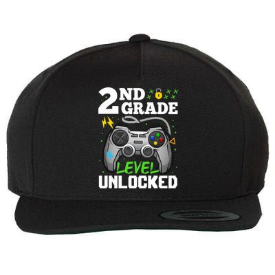 2Nd Grade Level Unlocked Video Game Team Second Grade Gift Wool Snapback Cap