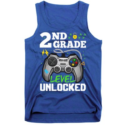 2Nd Grade Level Unlocked Video Game Team Second Grade Gift Tank Top