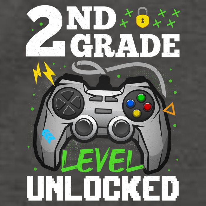 2Nd Grade Level Unlocked Video Game Team Second Grade Gift Vector Backpack