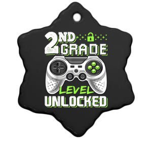 2nd Grade Level Unlocked Video Game Back To School Boy Ceramic Star Ornament