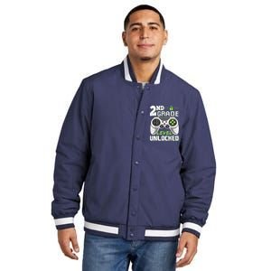 2nd Grade Level Unlocked Video Game Back To School Boy Insulated Varsity Jacket