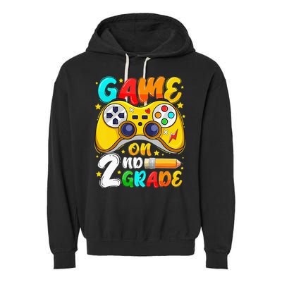 2Nd Grade Level Unlocked Game On 2Nd Grade Back To School Garment-Dyed Fleece Hoodie