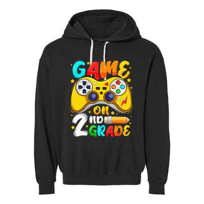 2Nd Grade Level Unlocked Game On 2Nd Grade Back To School Garment-Dyed Fleece Hoodie