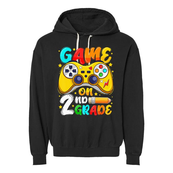 2Nd Grade Level Unlocked Game On 2Nd Grade Back To School Garment-Dyed Fleece Hoodie