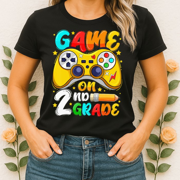 2Nd Grade Level Unlocked Game On 2Nd Grade Back To School Womens T-Shirt