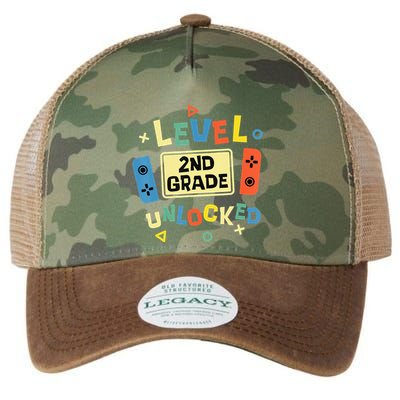 2Nd Grade Level Unlocked Video Gamer Back To School Legacy Tie Dye Trucker Hat