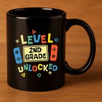2Nd Grade Level Unlocked Video Gamer Back To School 11oz C Handle Ceramic Mug