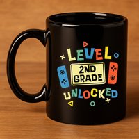 2Nd Grade Level Unlocked Video Gamer Back To School 11oz C Handle Ceramic Mug