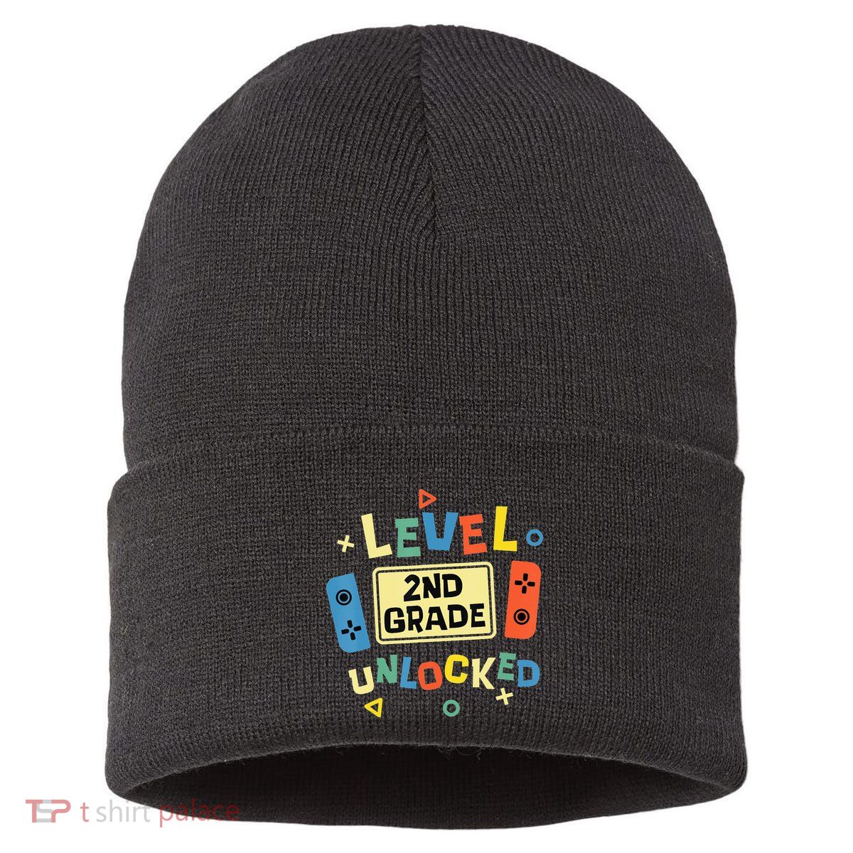 2Nd Grade Level Unlocked Video Gamer Back To School Sustainable Knit Beanie