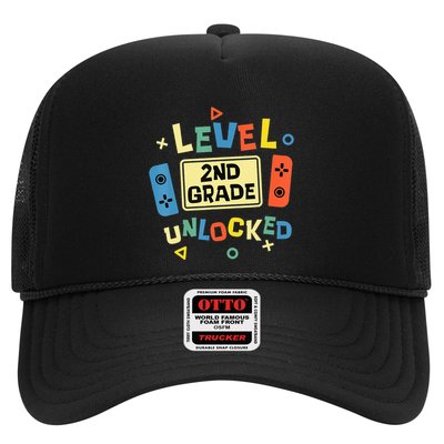 2Nd Grade Level Unlocked Video Gamer Back To School Trucker Hat