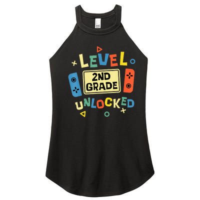 2Nd Grade Level Unlocked Video Gamer Back To School Women’s Perfect Tri Rocker Tank