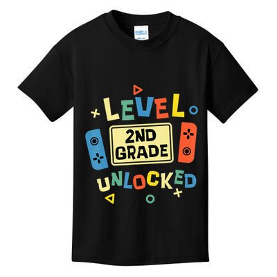 2Nd Grade Level Unlocked Video Gamer Back To School Kids T-Shirt