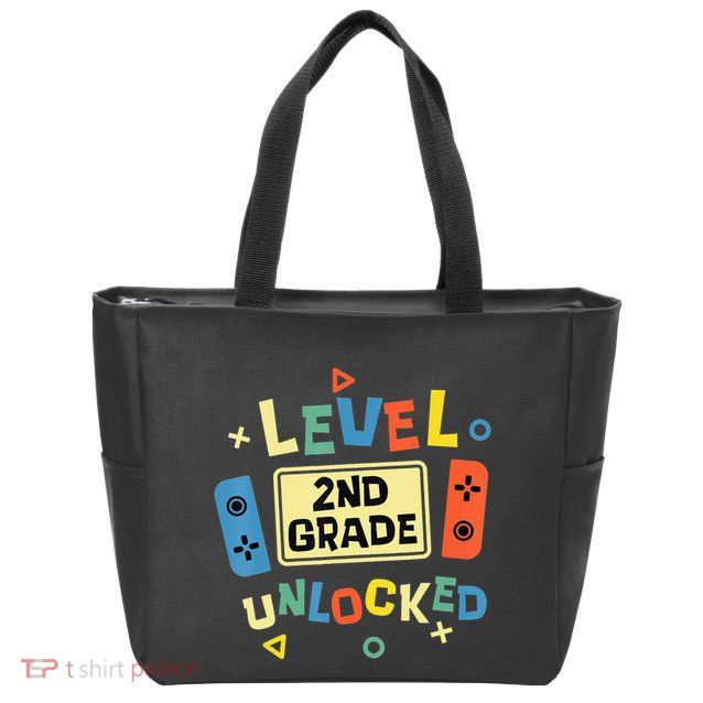 2Nd Grade Level Unlocked Video Gamer Back To School Zip Tote Bag