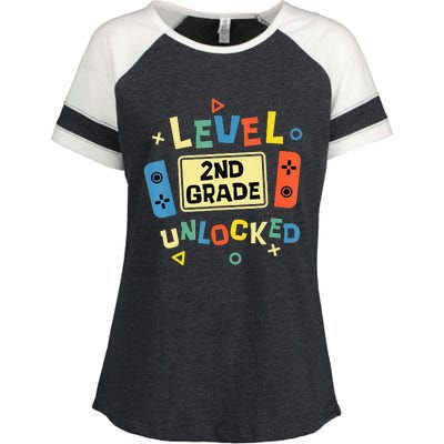 2Nd Grade Level Unlocked Video Gamer Back To School Enza Ladies Jersey Colorblock Tee