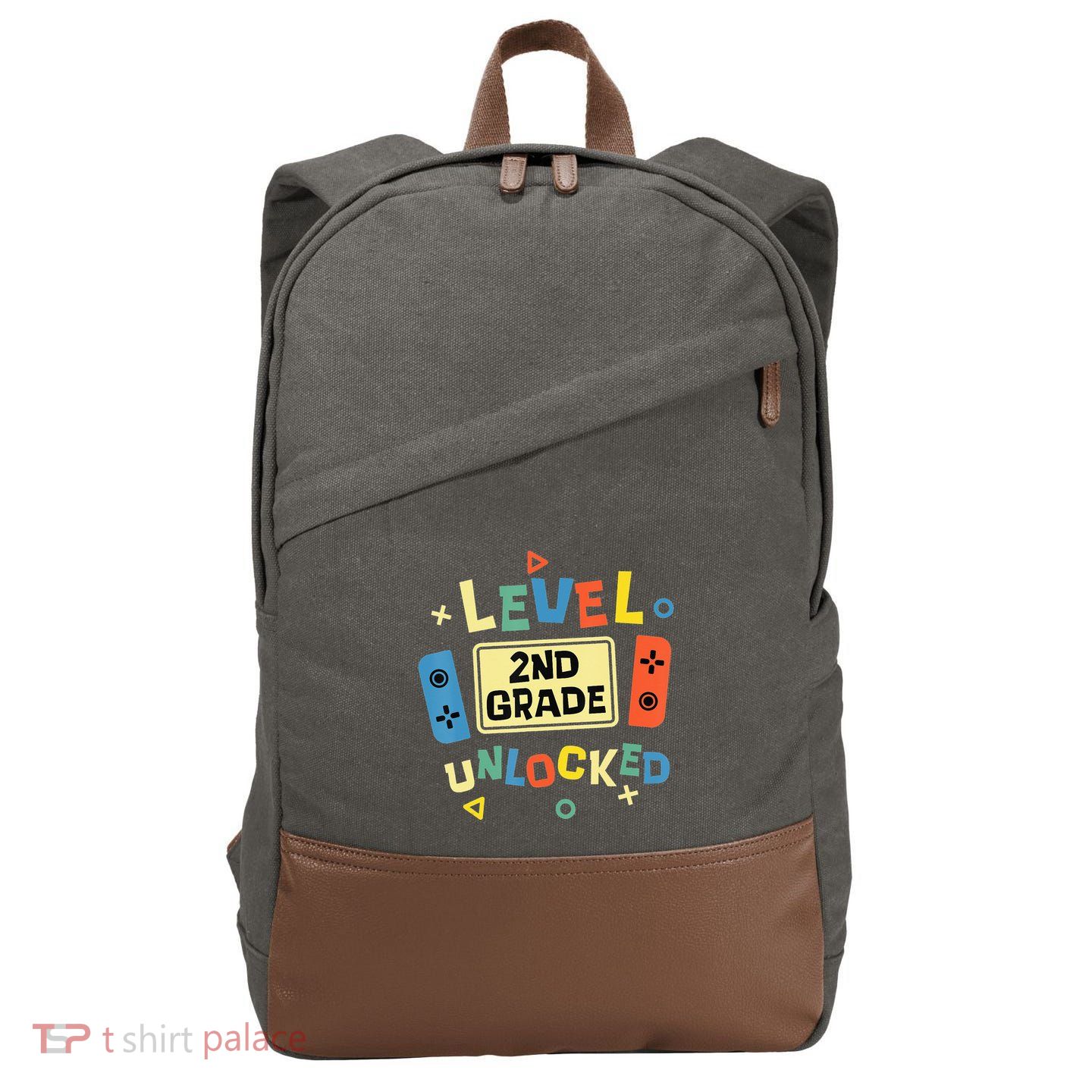 2Nd Grade Level Unlocked Video Gamer Back To School Cotton Canvas Backpack