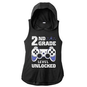 2Nd Grade Level Unlocked Video Gamer Back To School Ladies PosiCharge Tri-Blend Wicking Draft Hoodie Tank