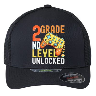 2nd Grade Level Unlocked Video Game Back To School Flexfit Unipanel Trucker Cap