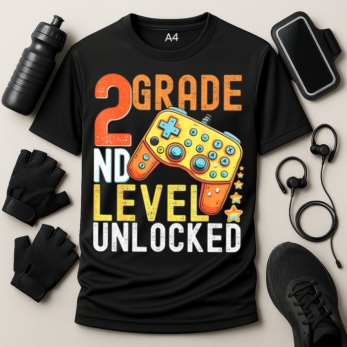 2nd Grade Level Unlocked Video Game Back To School Performance Shirt