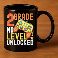 2nd Grade Level Unlocked Video Game Back To School 11oz C Handle Ceramic Mug