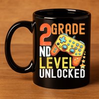 2nd Grade Level Unlocked Video Game Back To School 11oz C Handle Ceramic Mug