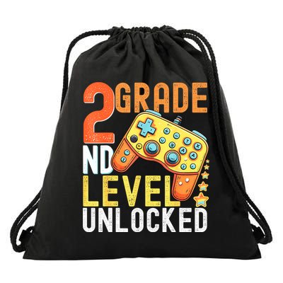 2nd Grade Level Unlocked Video Game Back To School Drawstring Bag