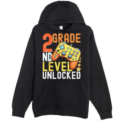 2nd Grade Level Unlocked Video Game Back To School Premium Pullover Hoodie