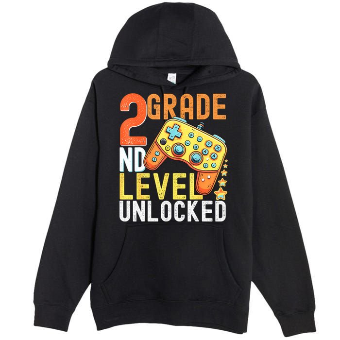 2nd Grade Level Unlocked Video Game Back To School Premium Pullover Hoodie