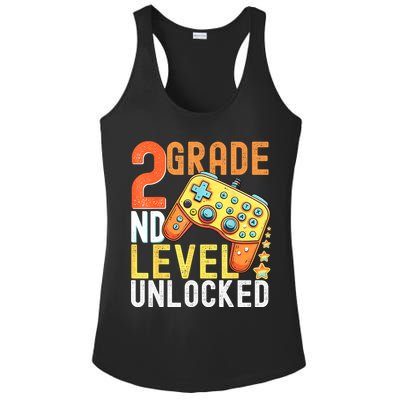2nd Grade Level Unlocked Video Game Back To School Ladies PosiCharge Competitor Racerback Tank