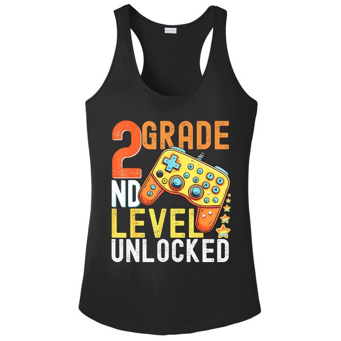 2nd Grade Level Unlocked Video Game Back To School Ladies PosiCharge Competitor Racerback Tank
