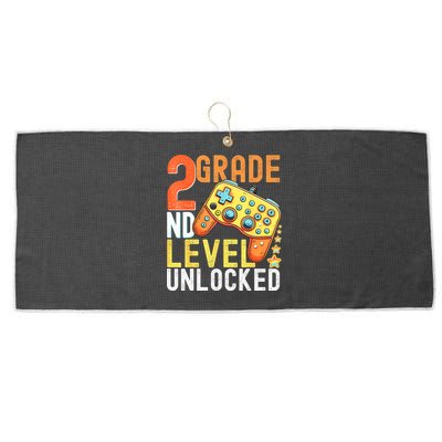 2nd Grade Level Unlocked Video Game Back To School Large Microfiber Waffle Golf Towel