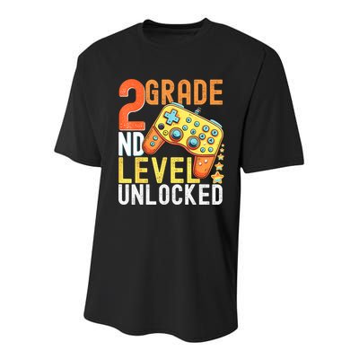 2nd Grade Level Unlocked Video Game Back To School Youth Performance Sprint T-Shirt